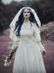 Белое викторианство (Insomnia Dress). Цена проката: 1800₽; эпоха: Викторианство; цвет: Белый; размер: 40-42